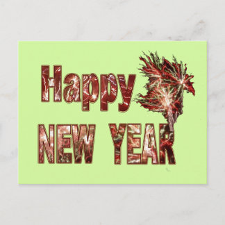Happy New Year Fireworks Postcard
