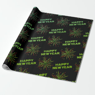 Happy New Year Fireworks Wrapping Paper