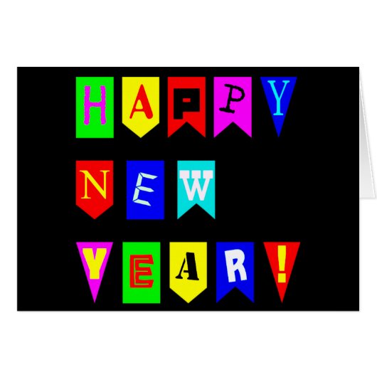 Happy New Year Flags (Front Horizontal)
