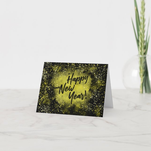 Happy New Year Folded Greeting Card (Front)