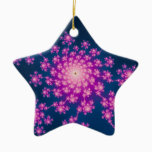 Happy New Year Fractal Ceramic Ornament