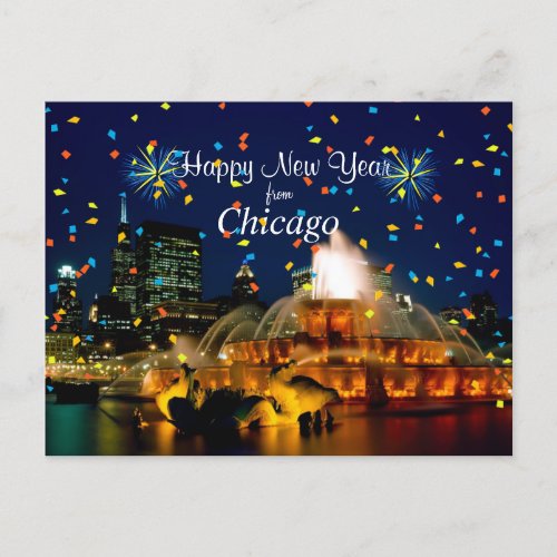 Happy New Year from Chicago Invitation Postcard