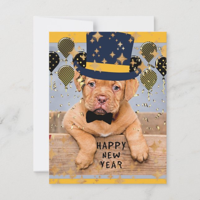 Happy New Year from Dogue de Bordeaux Holiday Card (Front)