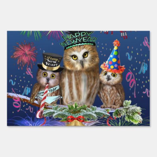 HAPPY NEW YEAR FROM OWL OF US SIGN