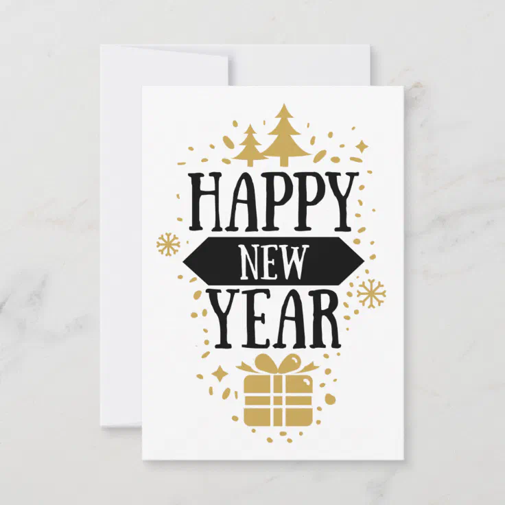 Happy New Year // Fun New Years Blank Card | Zazzle