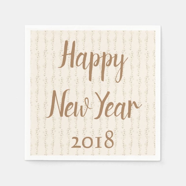 Happy New Year Gala Paper Napkins (Front)