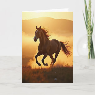Happy New Year Galloping Horse Card