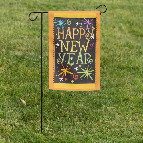 Happy New Year Garden Flag