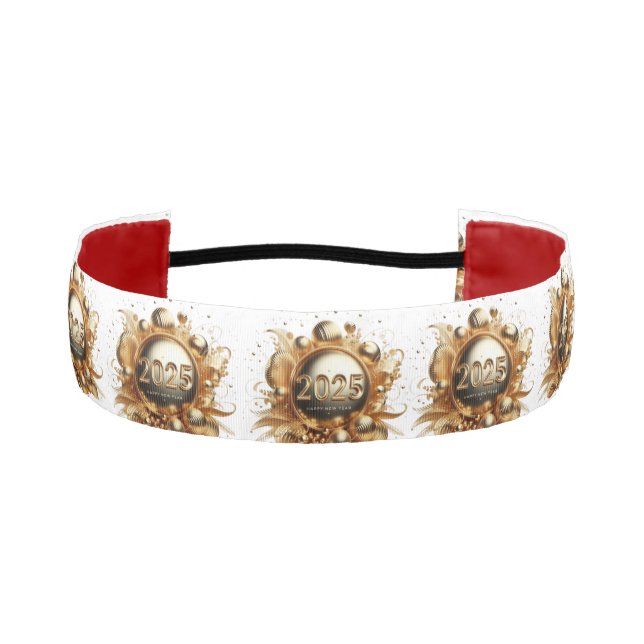Happy new year gift 2025 red athletic headband (Front)