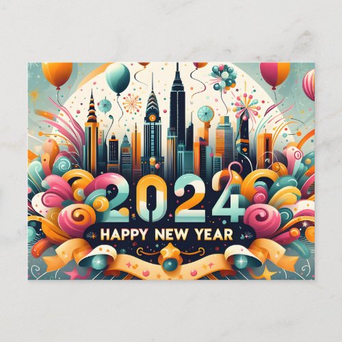Happy New year gift card 2024