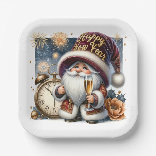 Happy New Year Gnome  Paper Plates