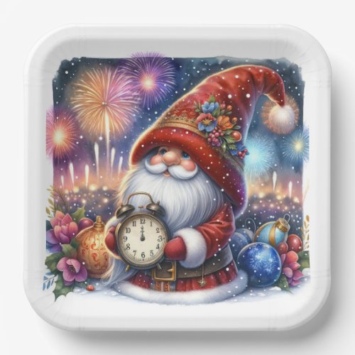 Happy New Year Gnome  Paper Plates