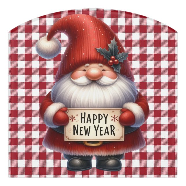 Happy New Year Gnome Sign (Contour Front)
