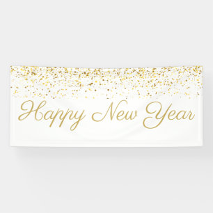 Happy New Year Gold Confetti  Banner