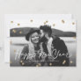 Happy New Year Gold Glitter Confetti Dots Holiday Card