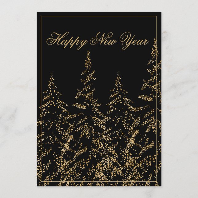 Happy New Year Gold Glitter Elegant Holiday Card (Front)