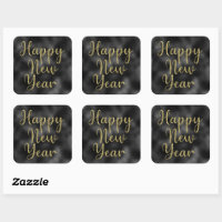 2024 happy new year,gold metallic sparkles classic round sticker