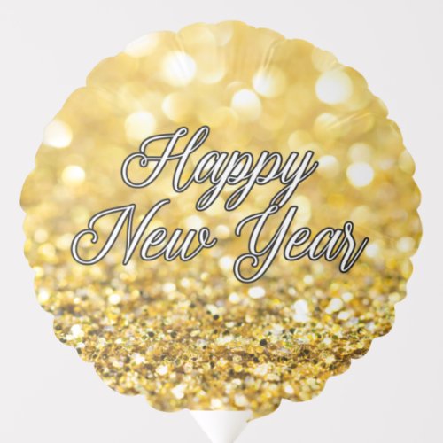 Happy New Year Gold Glitter Party 2022 Glam Balloon