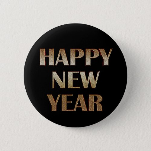Happy New Year Gold Metallic Text Image Button