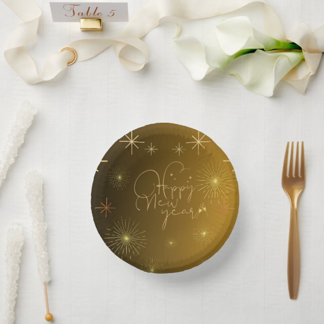 Happy New Year  -  Gold Paper Bowl (Wedding)