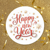 Happy New Year Celebrating 365 New Days New Years Classic Round