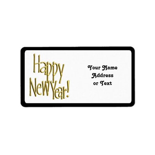 Happy New Year _ Gold Text Label