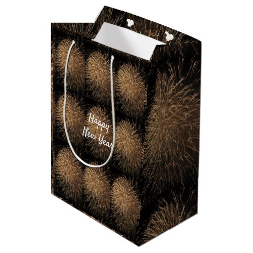 Happy New Year Golden Fireworks Celebrations 2023 Medium Gift Bag