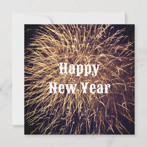 Happy New Year Golden Fireworks Trendy 2023 Card
