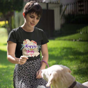 Happy New Year: Golden Retrievers Unisex Custom T-Shirt