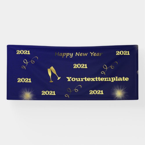 happy new year golden text 2021 personalize banner