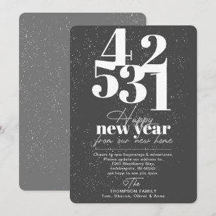 Happy New Year Gray Countdown Moving Announcement