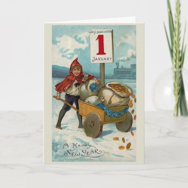 "Happy New Year" Greeting Card (Front)