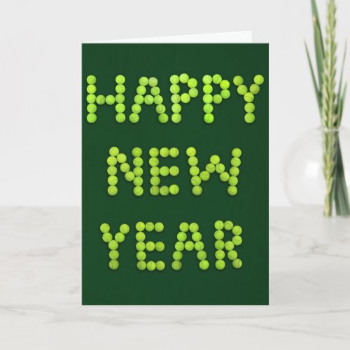 Happy New Year Greeting Card for Tennis Fans