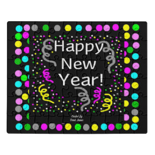 Happy New Year Greetings Acrylic Puzzle