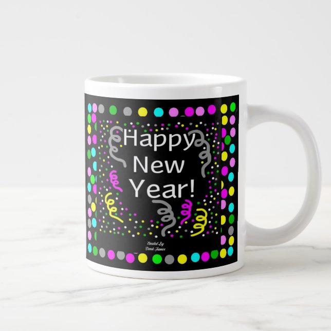 Happy New Year Greetings Jumbo Mug (Right)