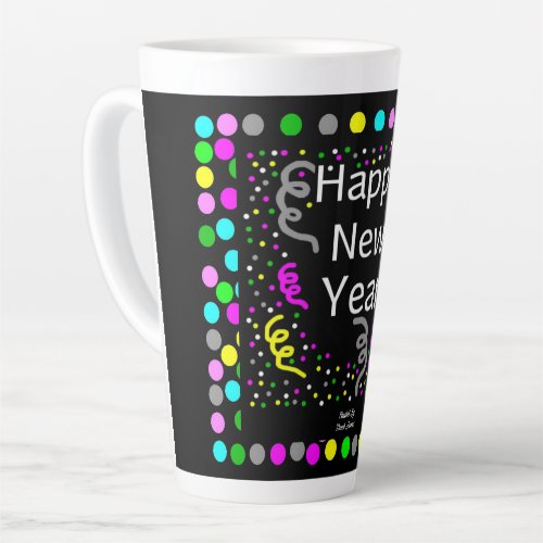 Happy New Year Greetings Large Latte Mug