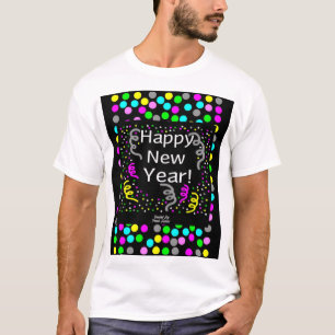 Happy New Year Greetings Men's White Basic T Shirt