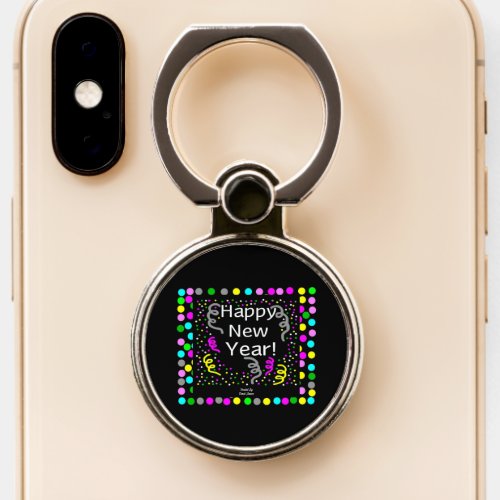 Happy New Year Greetings Phone Ring Holder