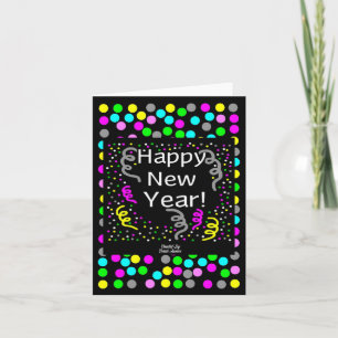 Happy New Year Greetings Vertical Greeting Card