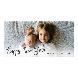 Happy New Year Handwritten Holiday Photo Card