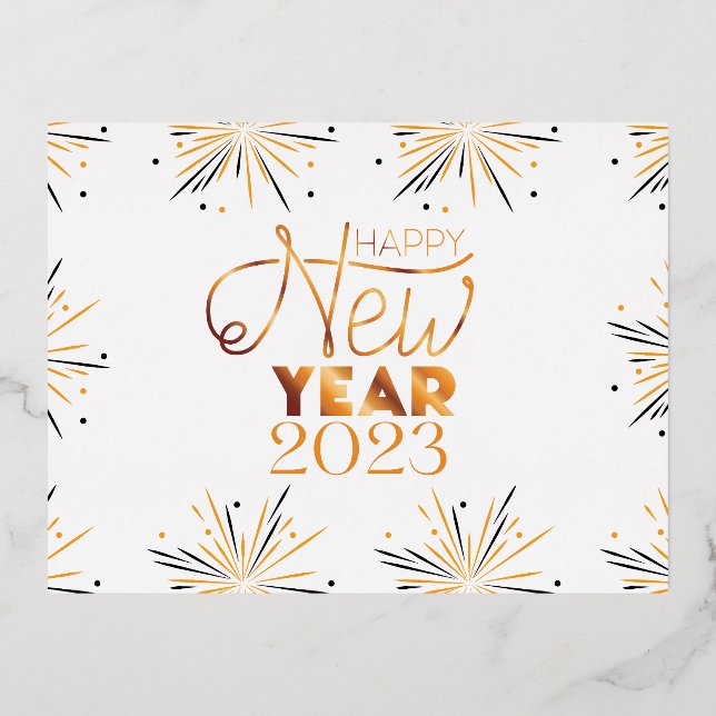 Happy new year - Happy new year 2023 Foil Holiday Postcard (Front)
