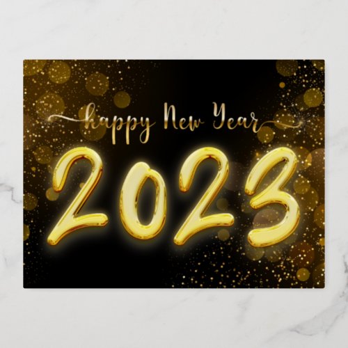 HAPPY NEW YEAR _ HAPPY NEW YEAR 2023 FOIL HOLIDAY POSTCARD