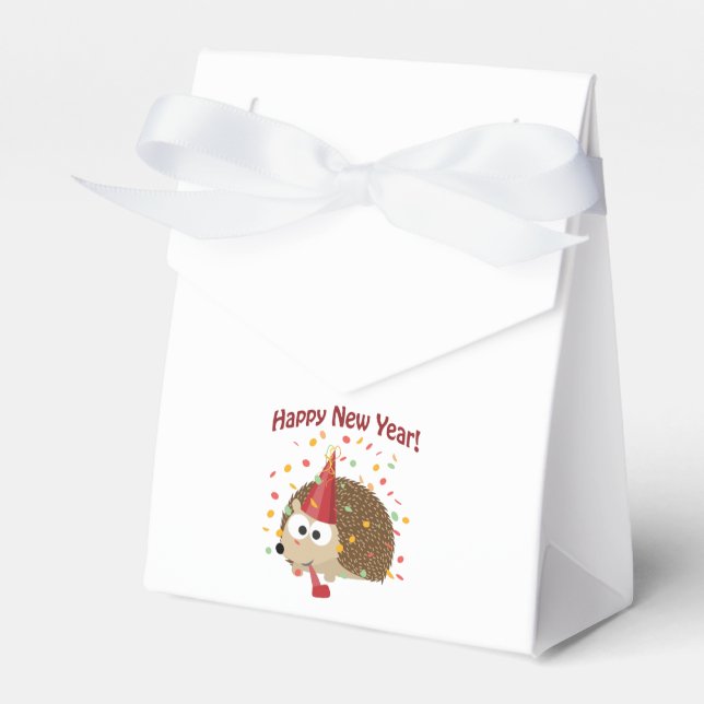 Happy New Year Hedgehog! Favor Boxes (Front Side)