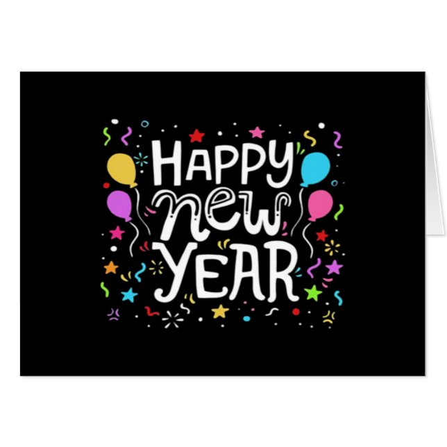 Happy New Year Holiday Fireworks Celebration Gift  Card (Front Horizontal)