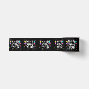 Happy New Year Holiday Fireworks Celebration Gift Grosgrain Ribbon