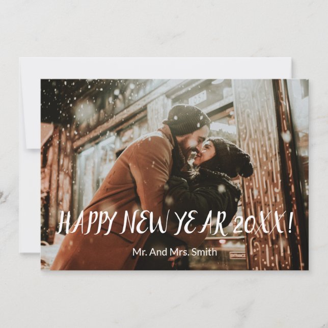 Happy New Year Holiday Photo Card (Front)