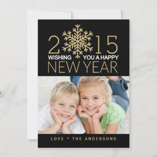 Happy New Year Holiday Photo Flat Card