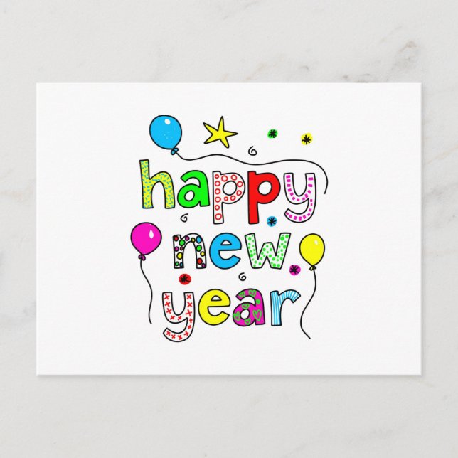 Happy New Year Holiday Postcard (Front)