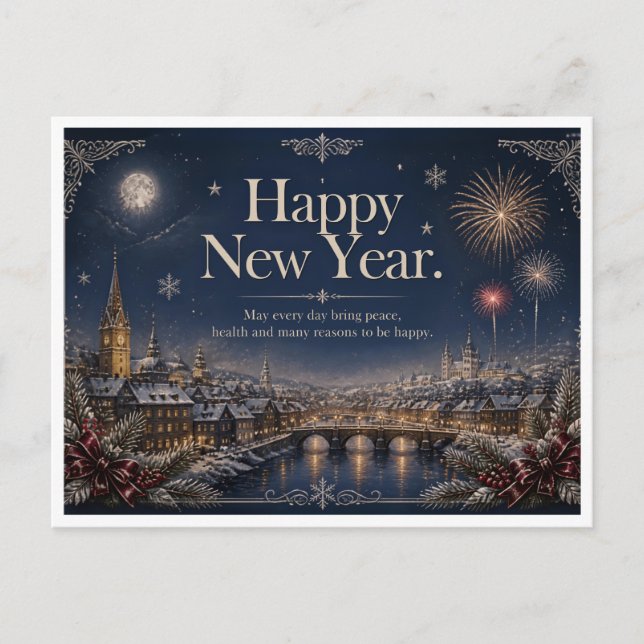 Happy new year  holiday postcard (Front)