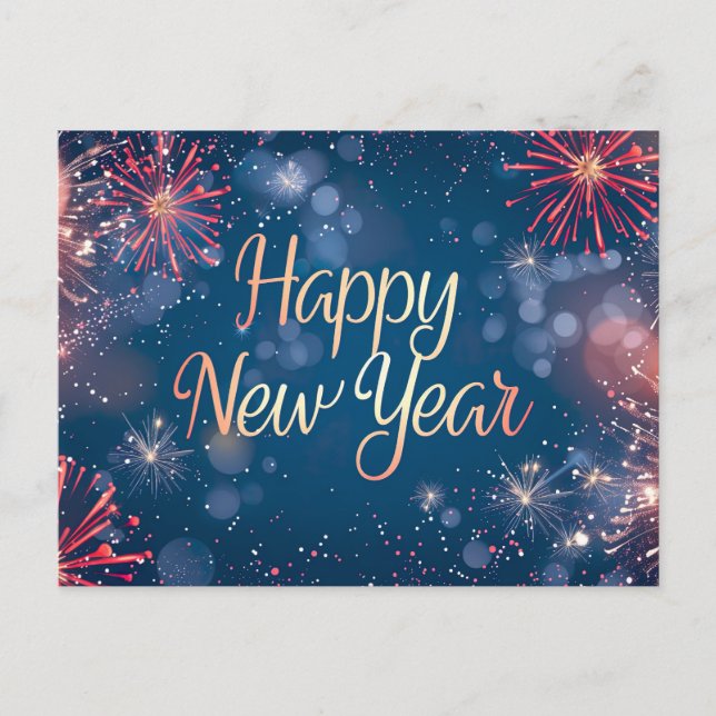 Happy New Year Holiday Postcard (Front)